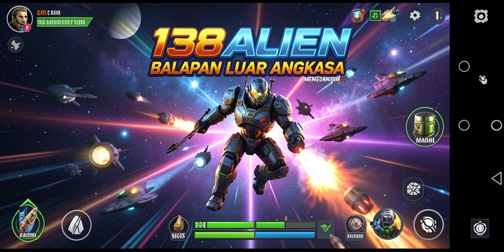 Gameplay Racing yang mendebarkan di luar angkasa dengan visual menakjubkan.