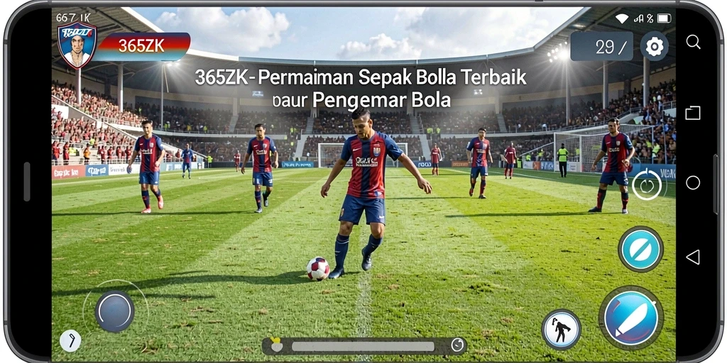 Tampilan gameplay menarik dari 365ZK dengan aksi sepak bola yang dinamis.