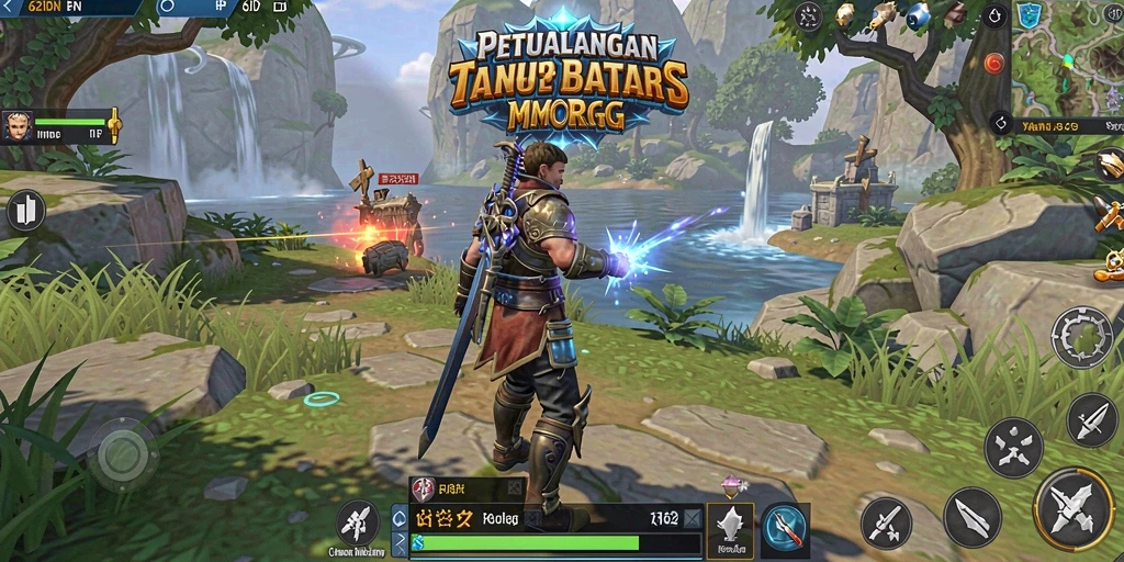 Screenshot gameplay 62IDN yang menunjukkan pertarungan epik di dunia MMORPG.