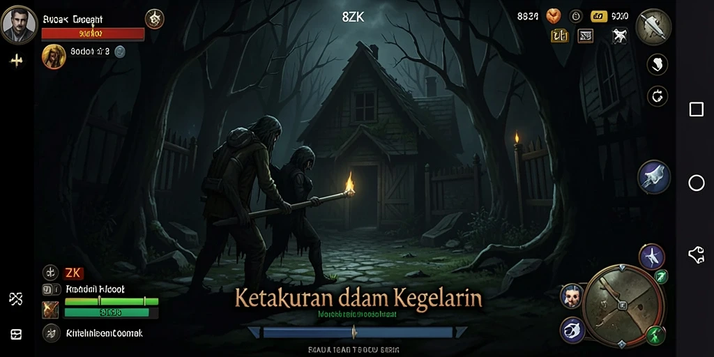 Tampilan gameplay menegangkan dari 8ZK menunjukkan suasana mencekam.
