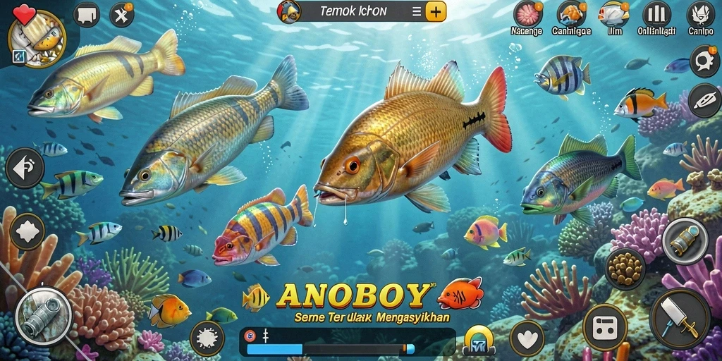 Tampilan gameplay ANOBOY yang seru dan menantang di Tembak Ikan.