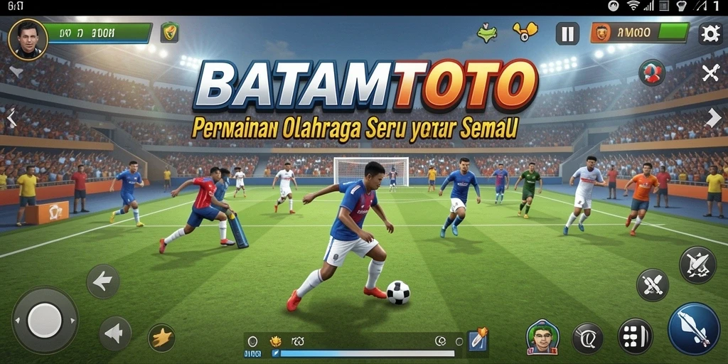 Screenshot utama BATAMTOTO menampilkan gameplay olahraga yang mendebarkan dan seru.