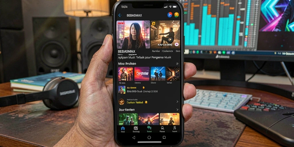 Tampilan gameplay <strong>BEBASMAX</strong> yang menarik dengan berbagai fitur musik.