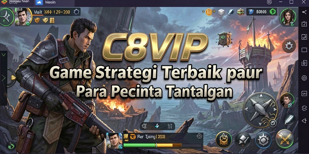 Tampilan gameplay C8VIP yang menampilkan pertempuran strategi yang mendebarkan.