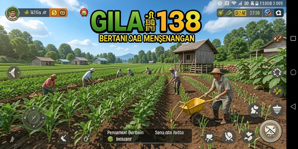 Screenshot utama GILA138 menampilkan suasana kebun yang indah dan subur.
