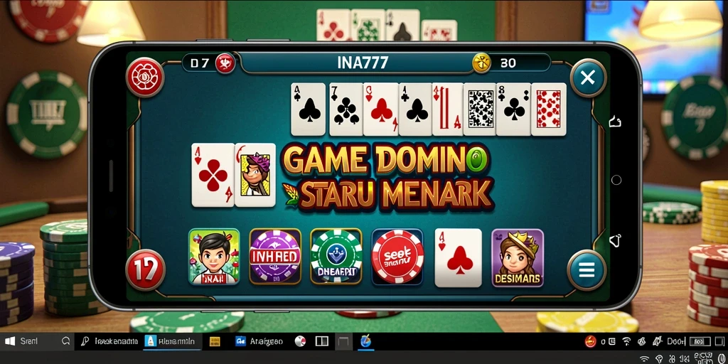 Tampilan gameplay seru Domino di aplikasi INA777.