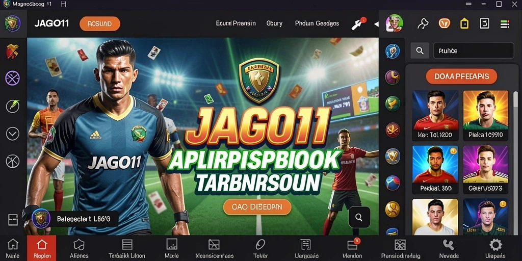 Screenshot utama JAGO11 menampilkan antarmuka taruhan olahraga yang menarik.
