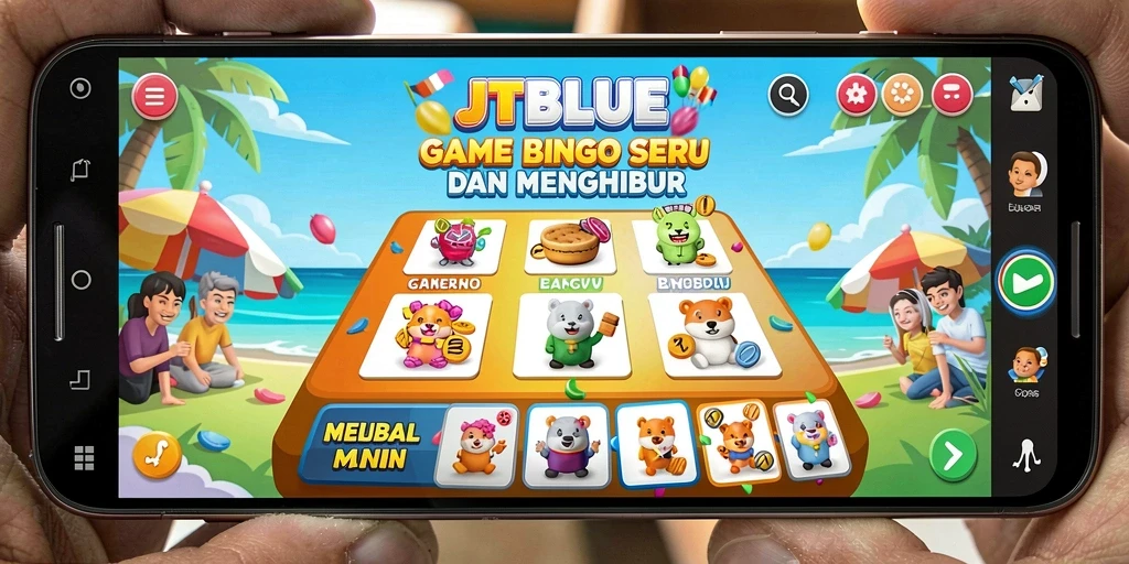 Screenshot JTBLUE menampilkan gameplay seru Bingo dengan suasana pertandingan yang mendebarkan.