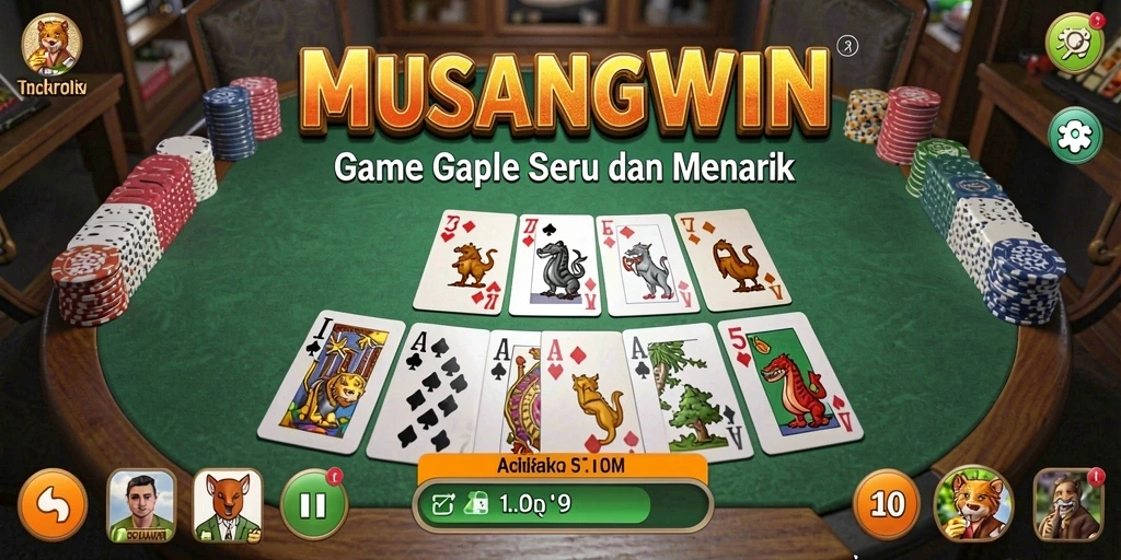 Screenshot gameplay Gaple dengan tampilan menarik dan interaktif.