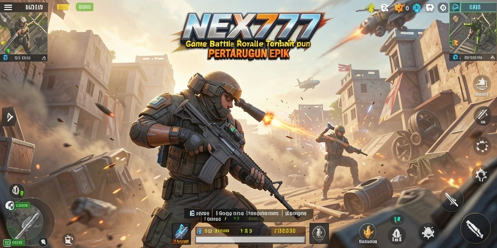 Gameplay NEX777 yang mendebarkan dalam pertempuran Battle Royale.
