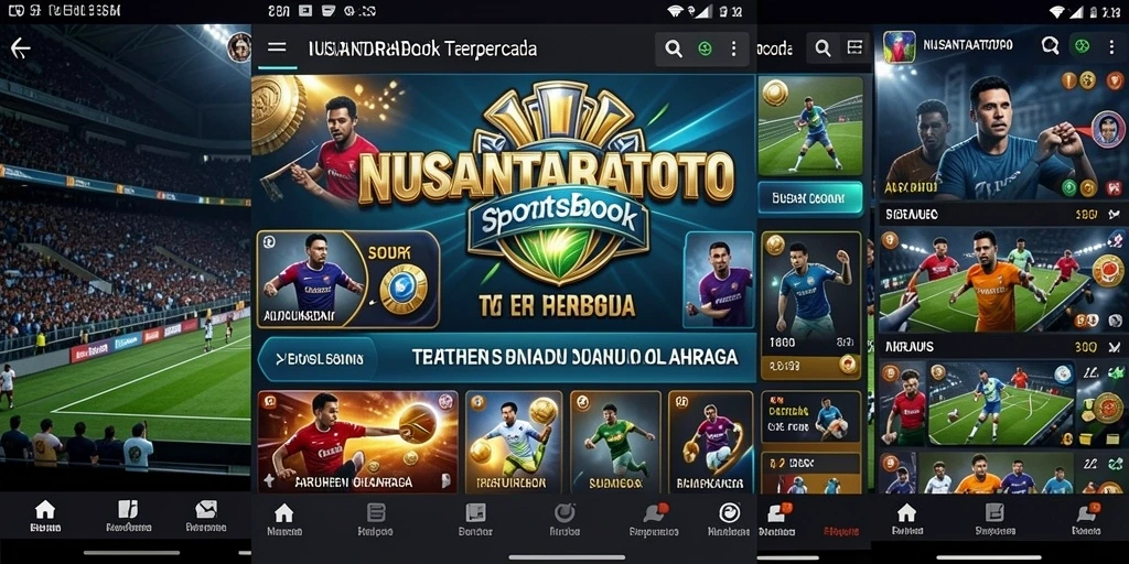 Tampilan utama NUSANTARATOTO menunjukkan berbagai opsi taruhan olahraga.