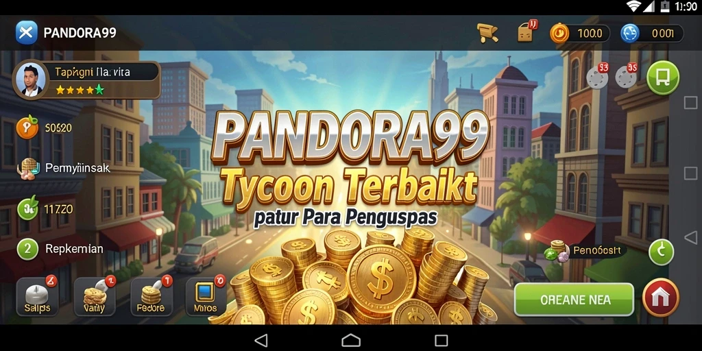 Tampilan gameplay PANDORA99 yang menawan saat membangun bisnis Tycoon.