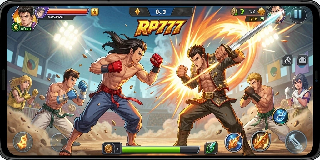 Gameplay menegangkan dengan aksi pertarungan yang seru.