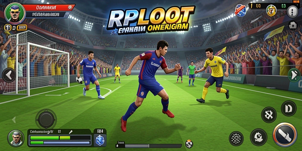 Screenshot menunjukkan gameplay intens dari RPLOOT dengan aksi olahraga yang mendebarkan.