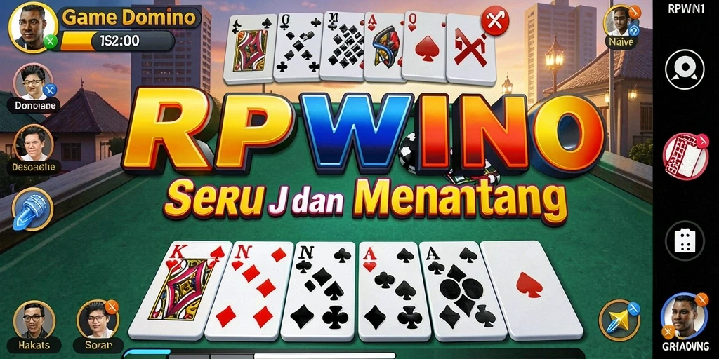 Tampilan gameplay seru dalam RPWIN1 yang menampilkan aksi domino.