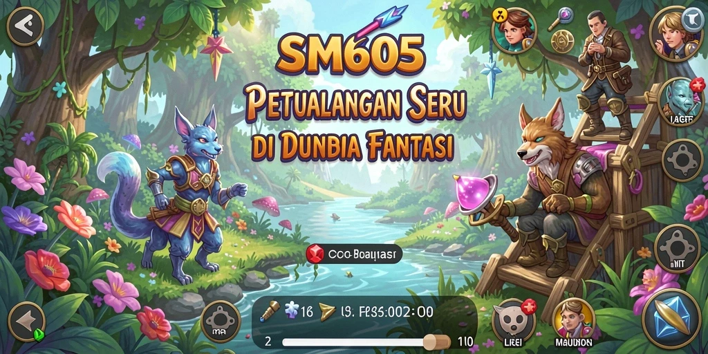 Screenshot utama SM605 menampilkan gameplay seru dengan eksplorasi yang mendebarkan.