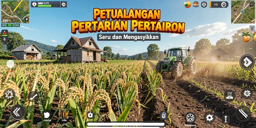 Screenshot SVIP5 menampilkan gameplay seru bertani dan mengelola kebun.