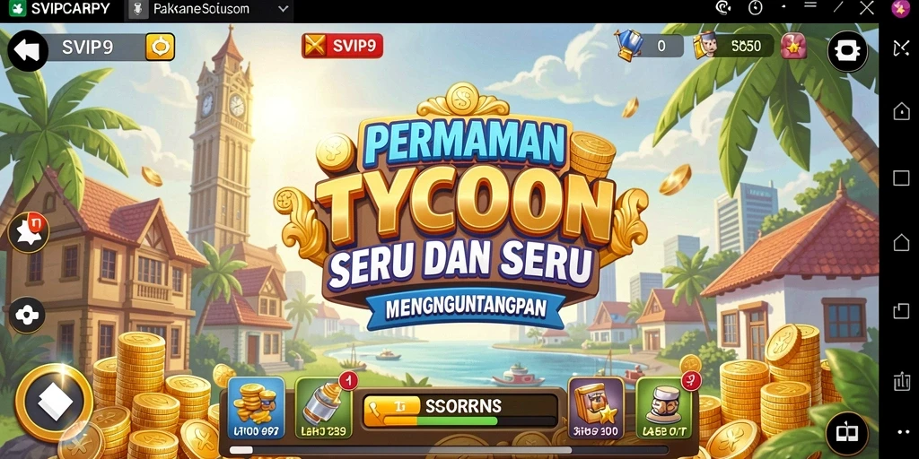 Screenshot gameplay SVIP9 menampilkan aksi manajemen Tycoon yang menarik.