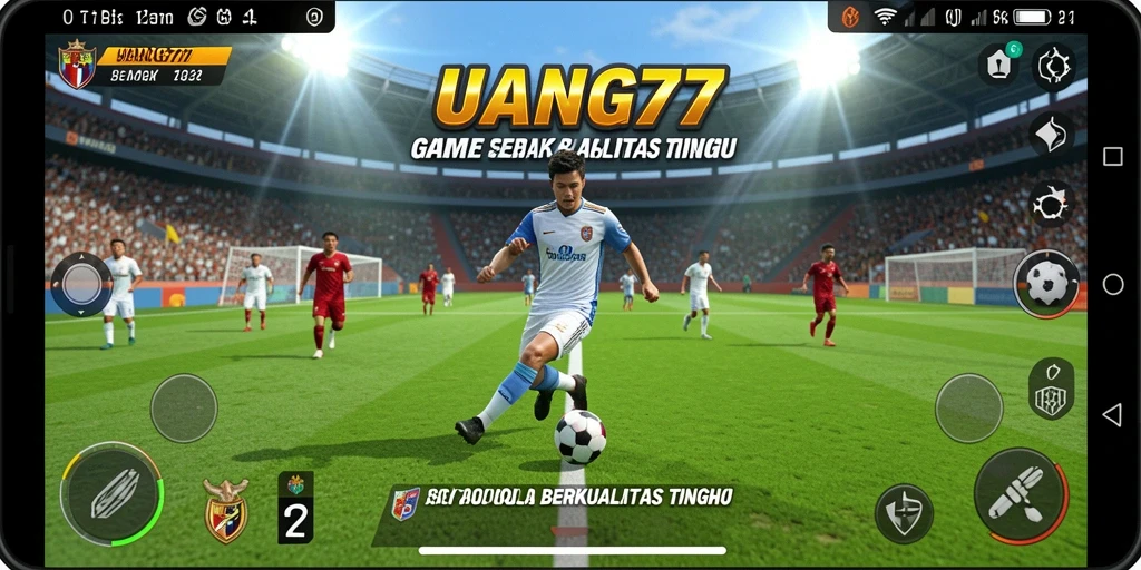 Screenshot UANG77 menampilkan aksi menarik dalam permainan sepak bola.