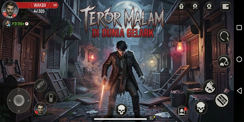 Screenshot WAK89 menampilkan suasana gelap dan menegangkan dalam gameplay.